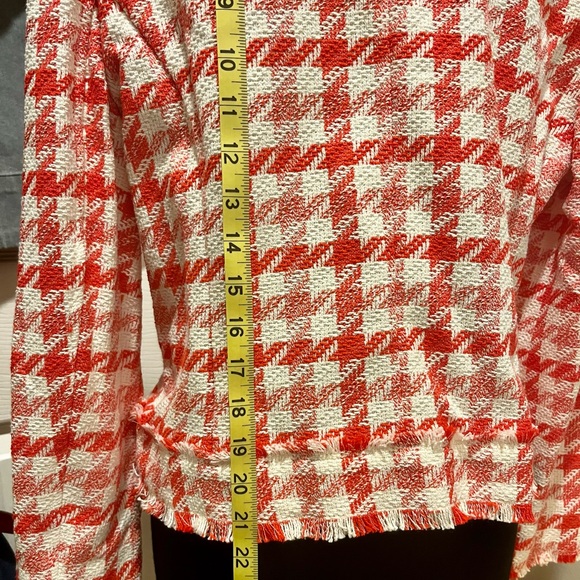 Ann Taylor pink checked tweed jacket, petite large, NWOT - Picture 5 of 7